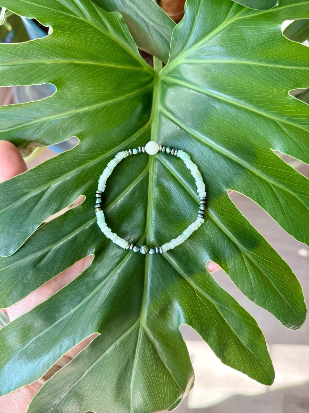 Green Aventurine - Hematite - Serpentine bracelet (one)